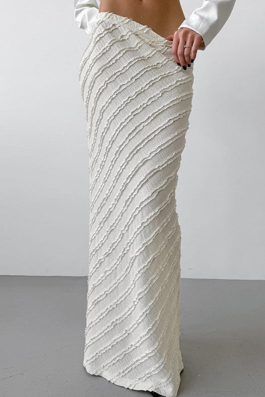 Jupe longue moulante fendue en tricot