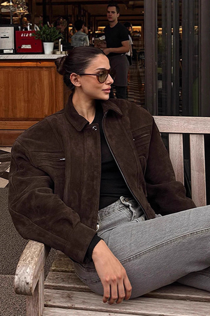 Vintage Cropped Utility Jacket Brown / S