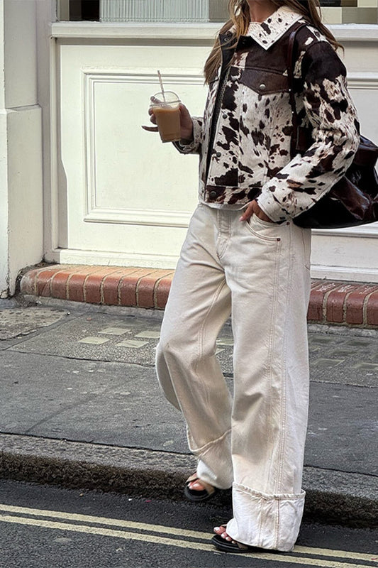 Manteau surchemise imprimé décontracté