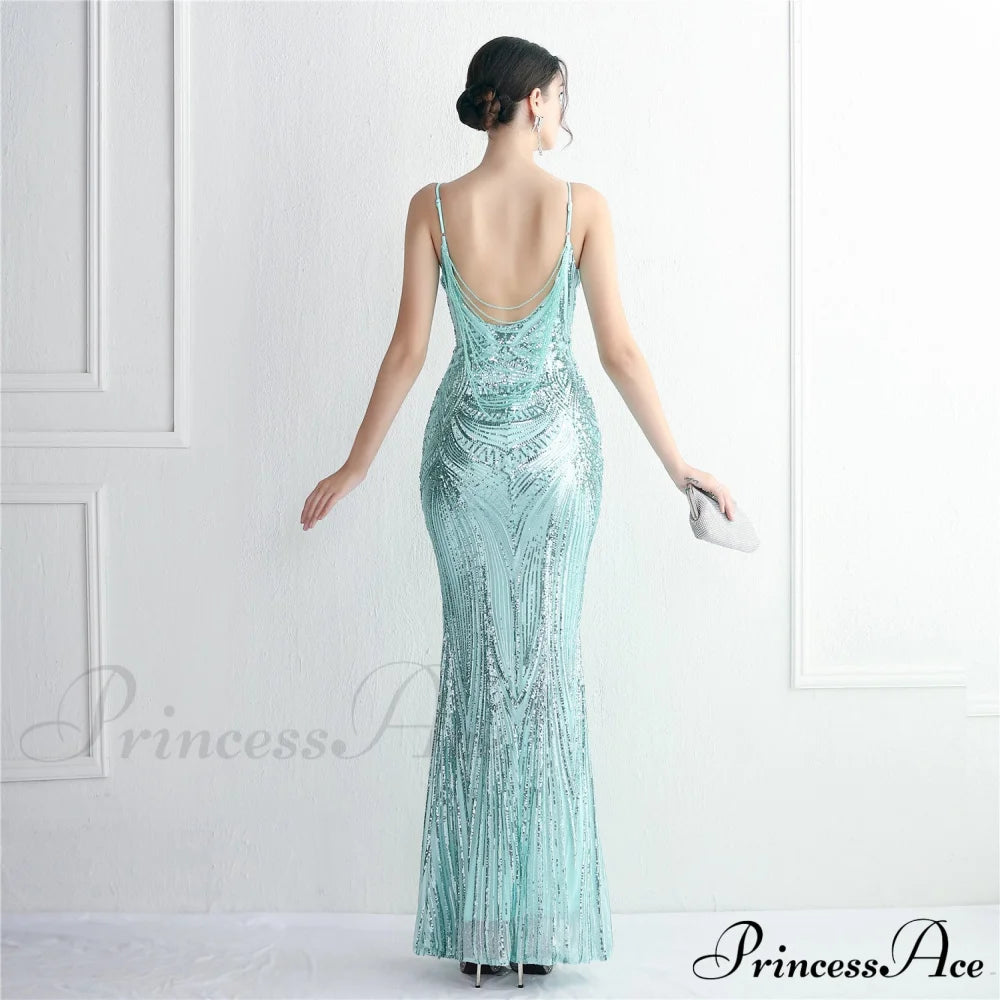 Edlyn Sequin Laceup Charming Mermaid Formal Dress S.o. Long Dresses