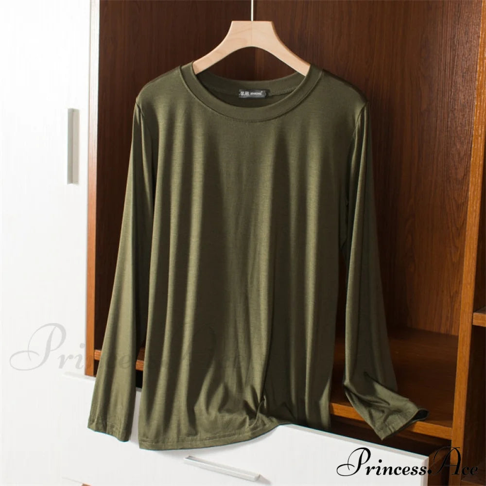 Elastic Long Sleeve Bottomed T-Shirt