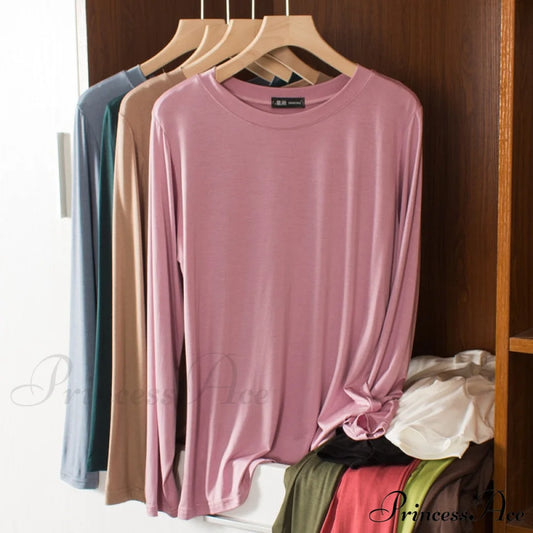 Elastic Long Sleeve Bottomed T-Shirt