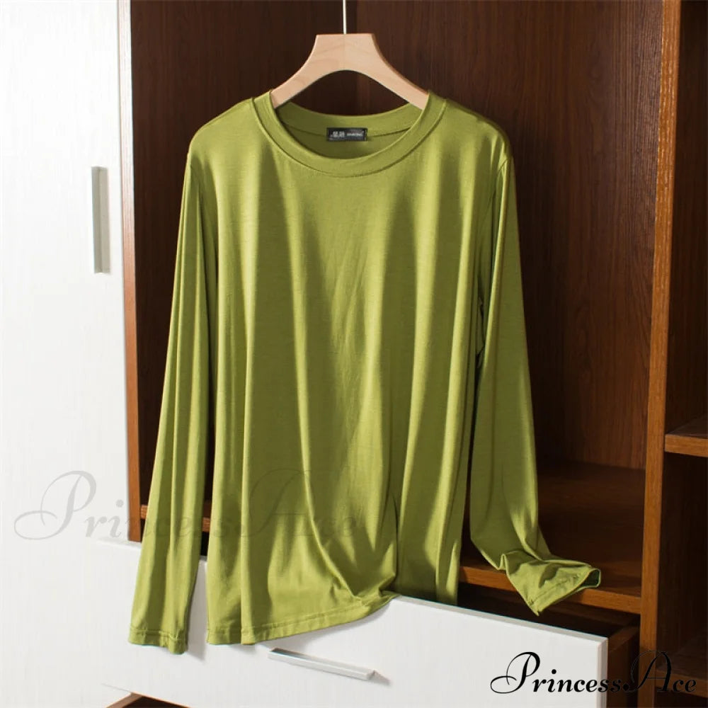 Elastic Long Sleeve Bottomed T-Shirt