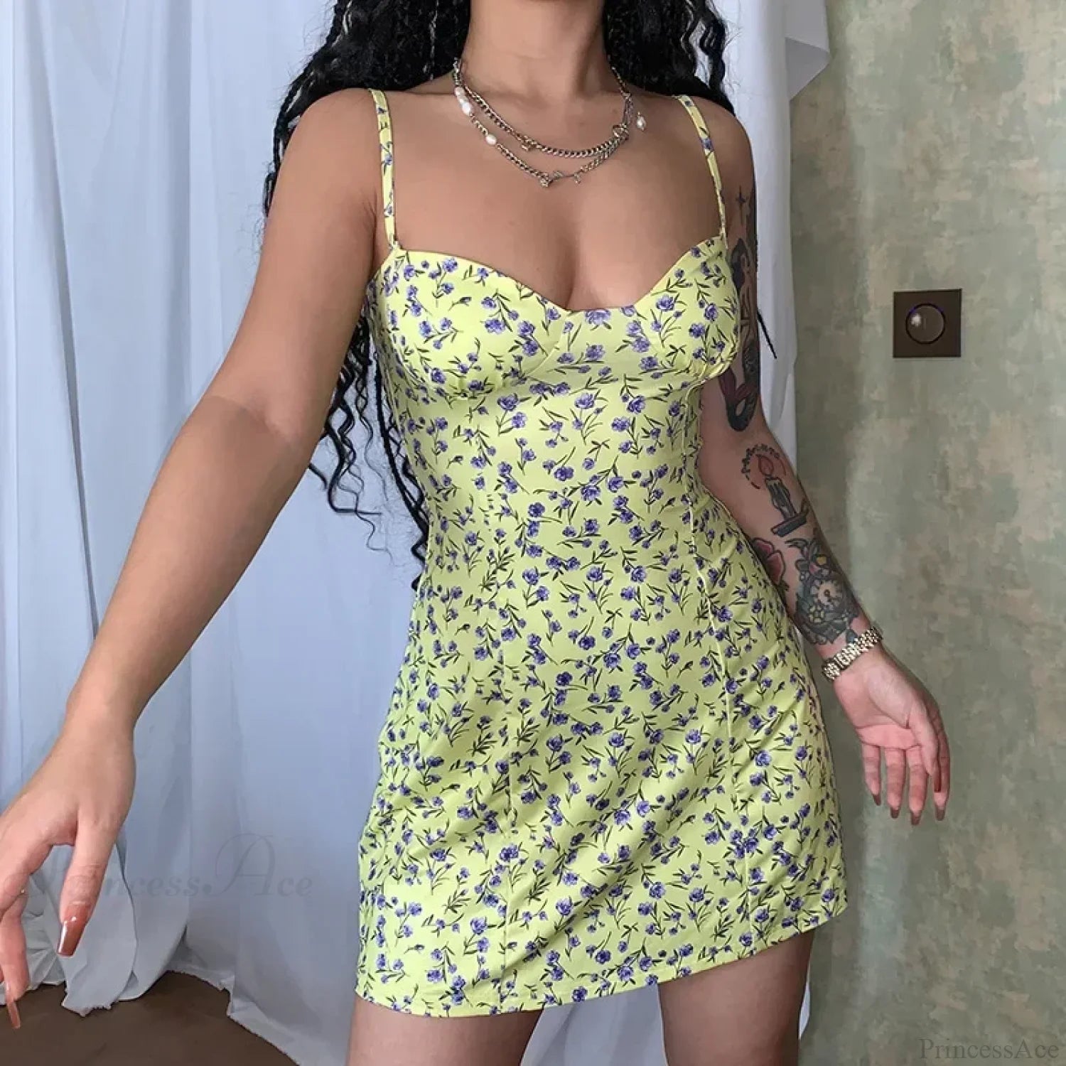 Elegant Backless Slim Floral Sundress floraldress-250126