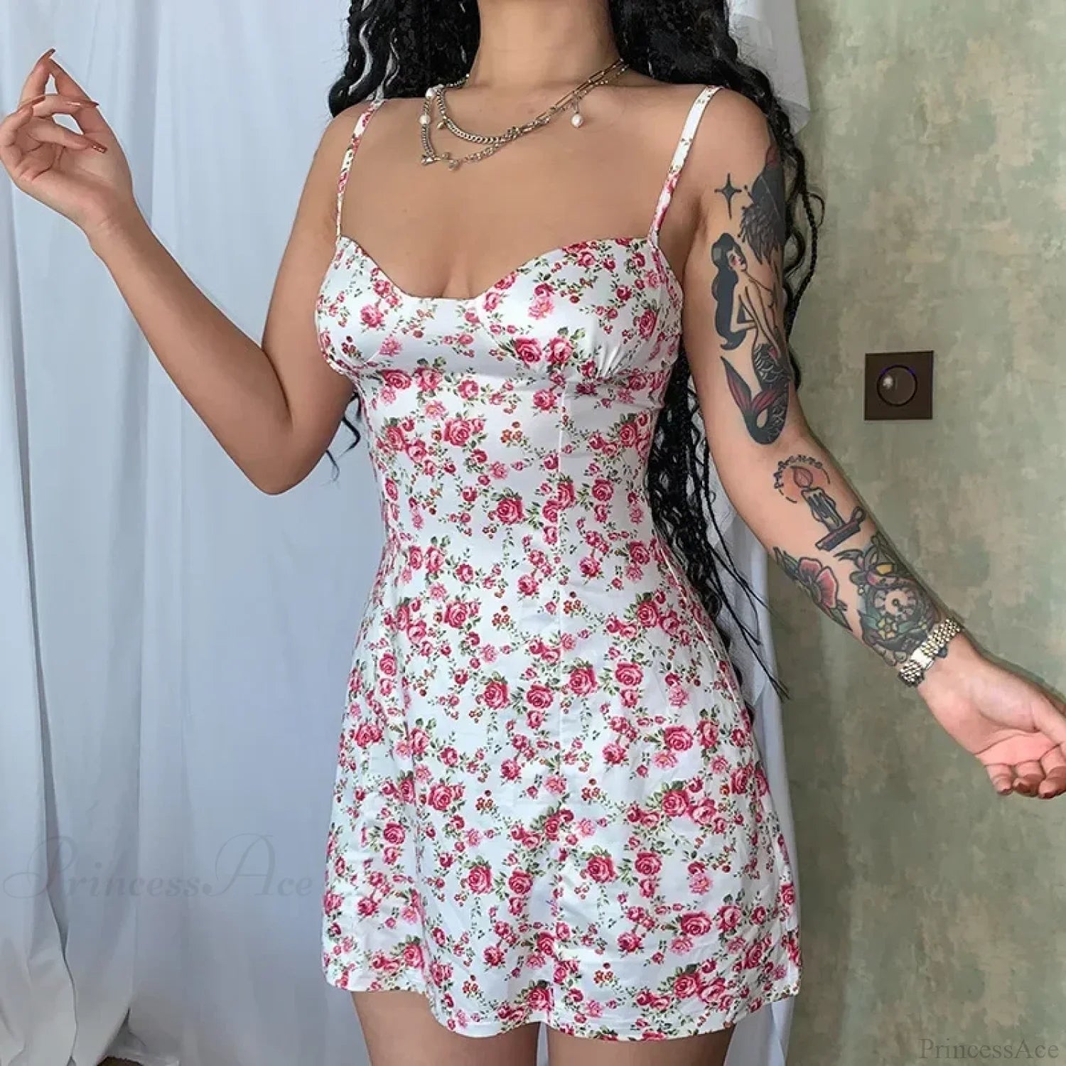 Elegant Backless Slim Floral Sundress floraldress-250126