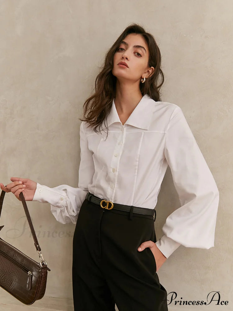 Elegant Collar Button Trendy Down Solid Shirt Shirts