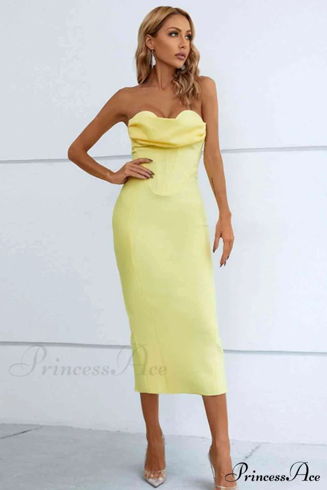 Elegant Enigma Bodycon Charming Corset Cocktail Midi Dress