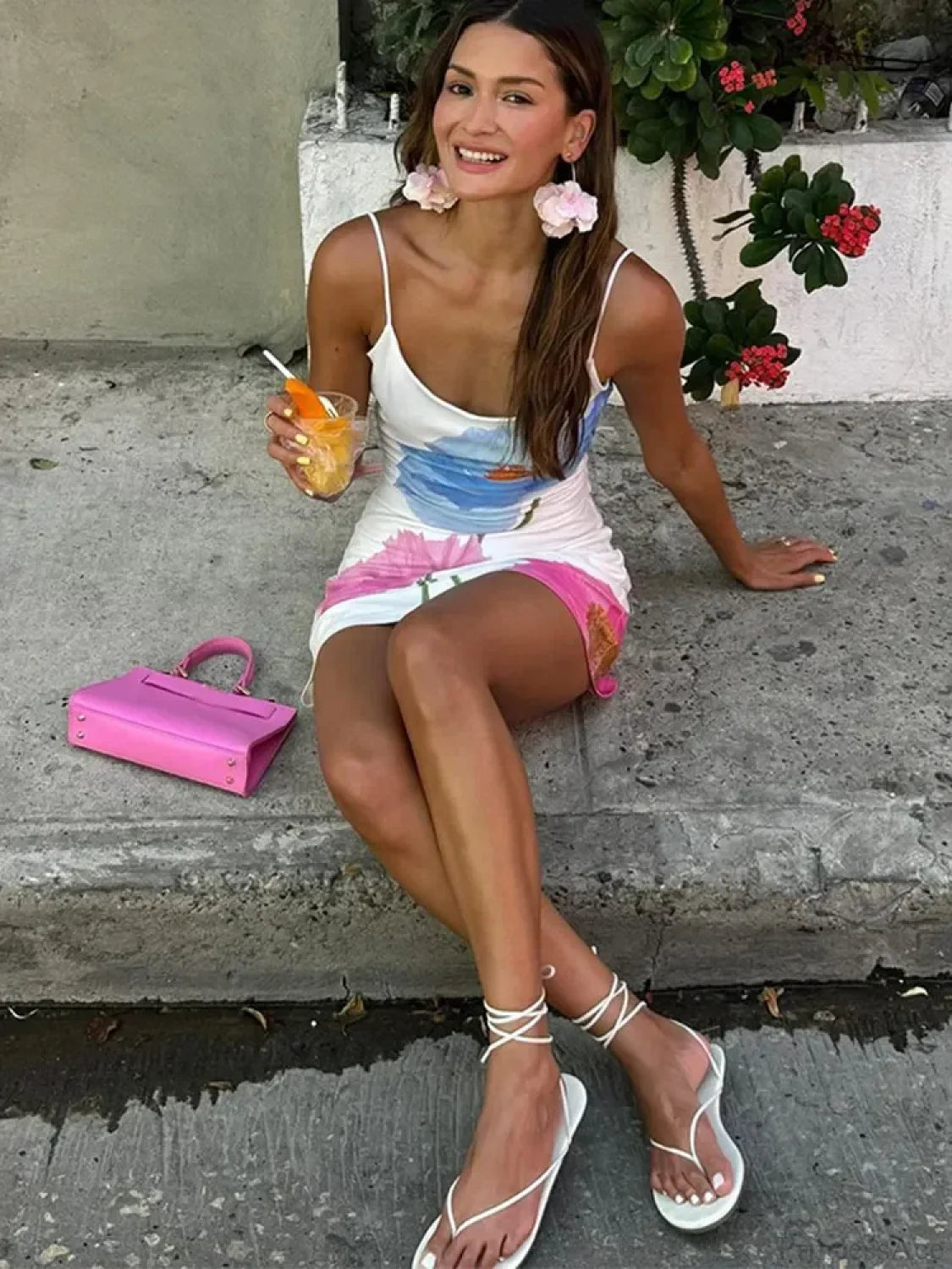 Elegant Floral Print High Waist Bodycon Floral Dress floraldress-250126