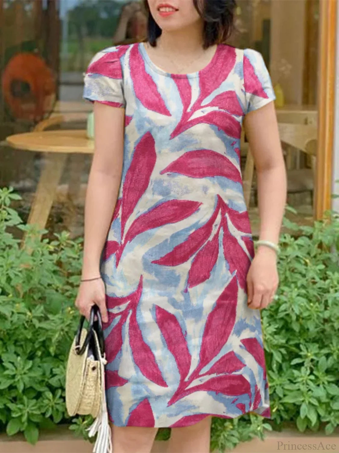 Elegant Floral Sundress Casual Floral Dress B-Dark Pink / S oldfloraldress-250126