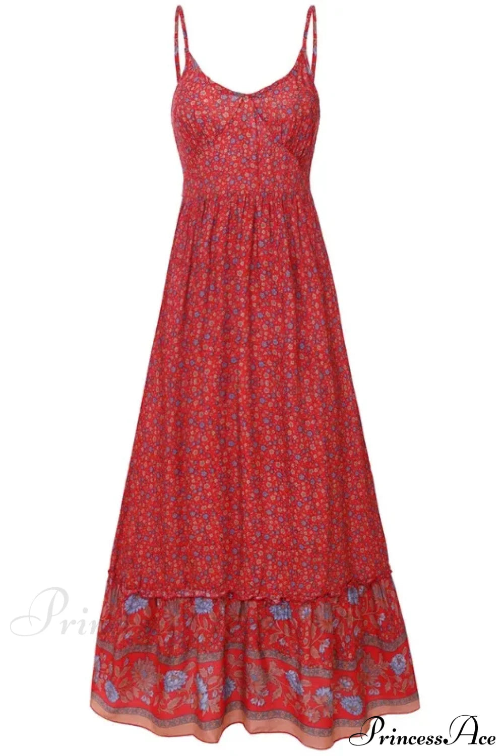 Elegant Floral V-Neck Sleeveless Boho Dress