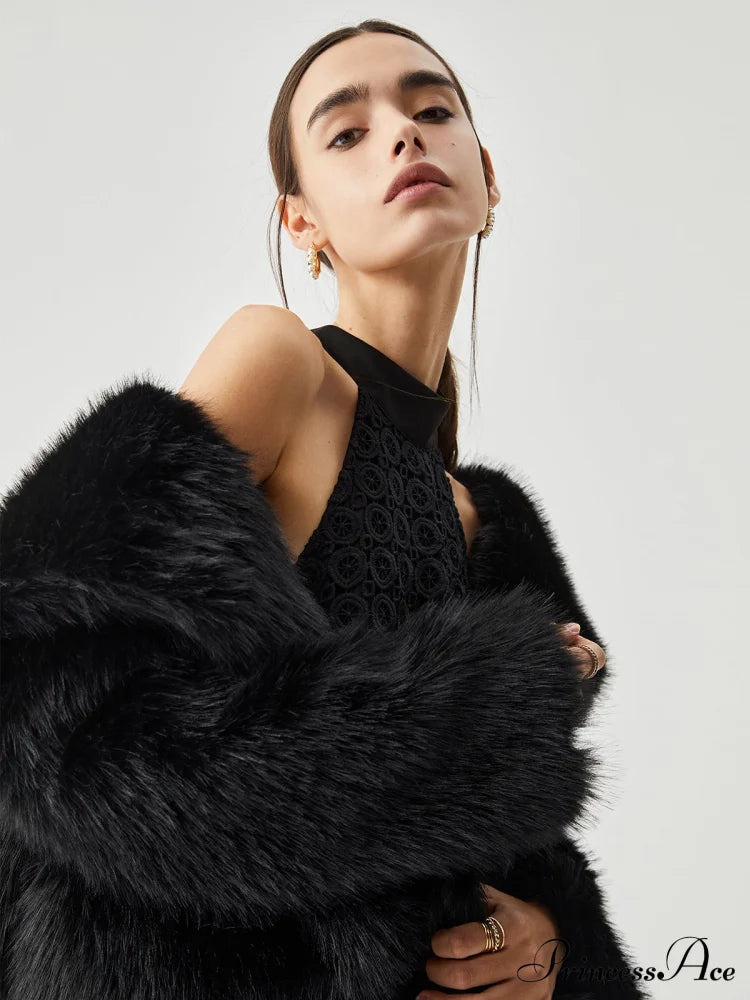 Elegant Fuzzy Graceful Faux Fur Coat Fleece Jackets