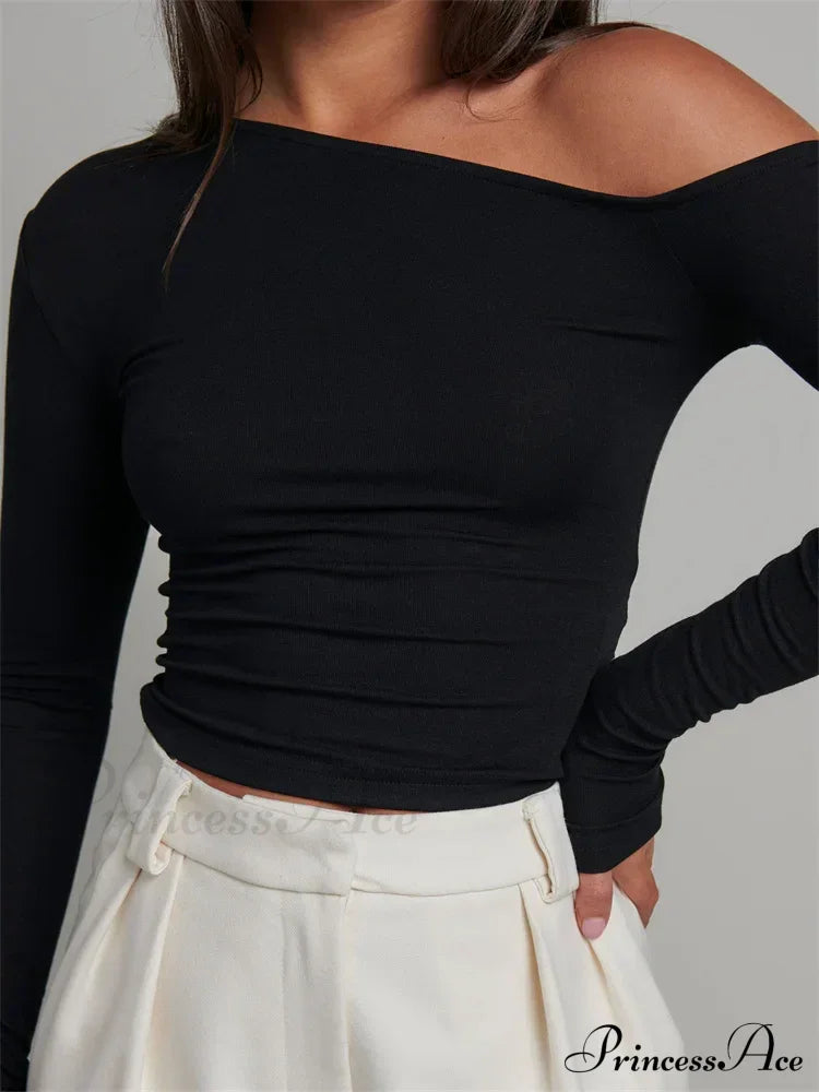 Elegant Lace Patchwork Long Sleeve O-Neck Slim Fit T-Shirts