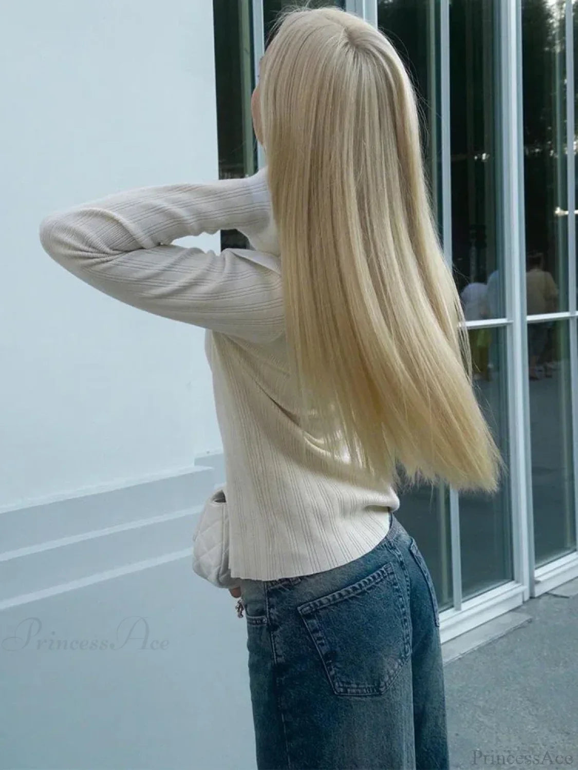 Elegant Patchwork Ruffle Long Sleeve Cardigan