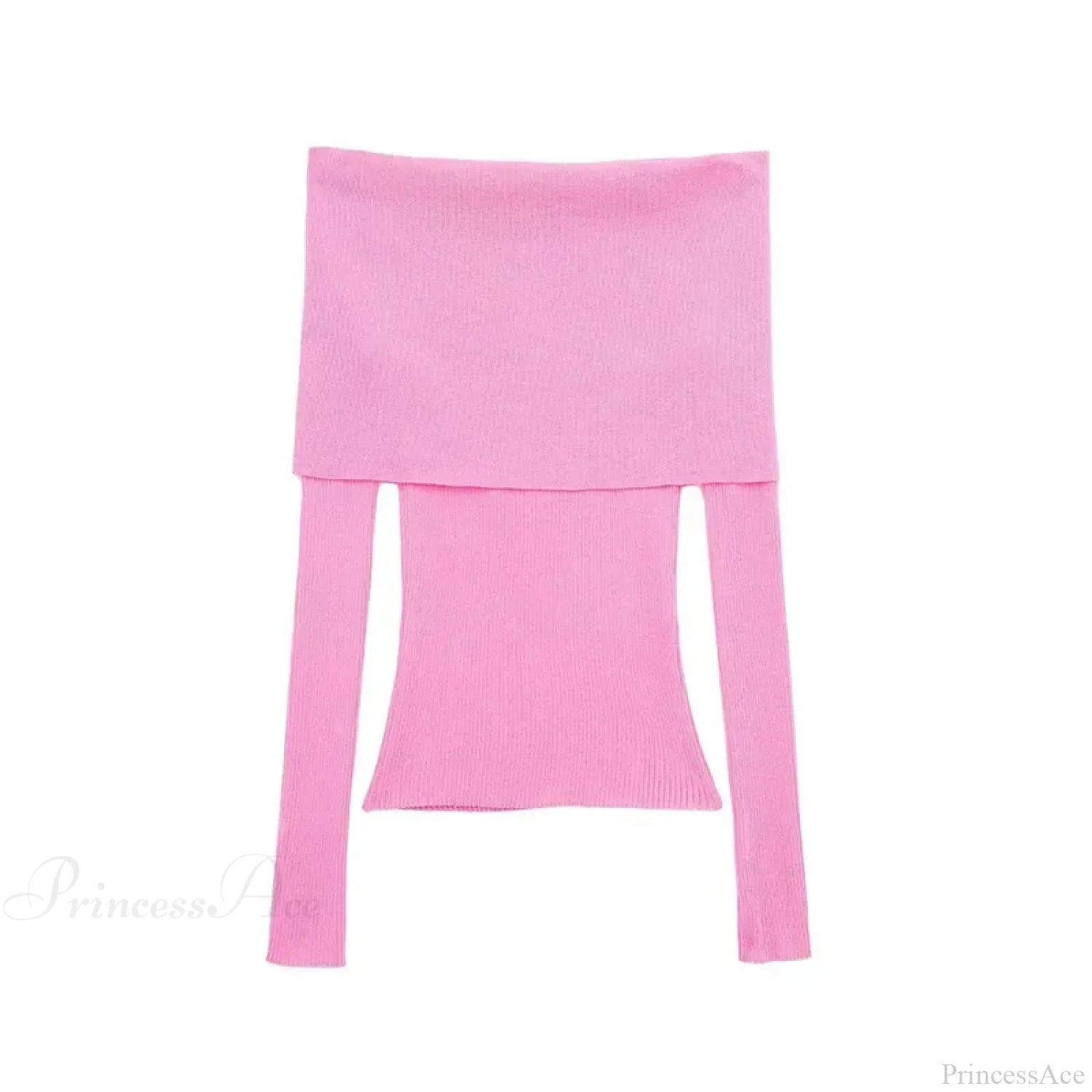 Elegant Slim Green Off-Shoulder Long Sleeve Female Chic Christmas Sweater Pink / S Sweaters-L