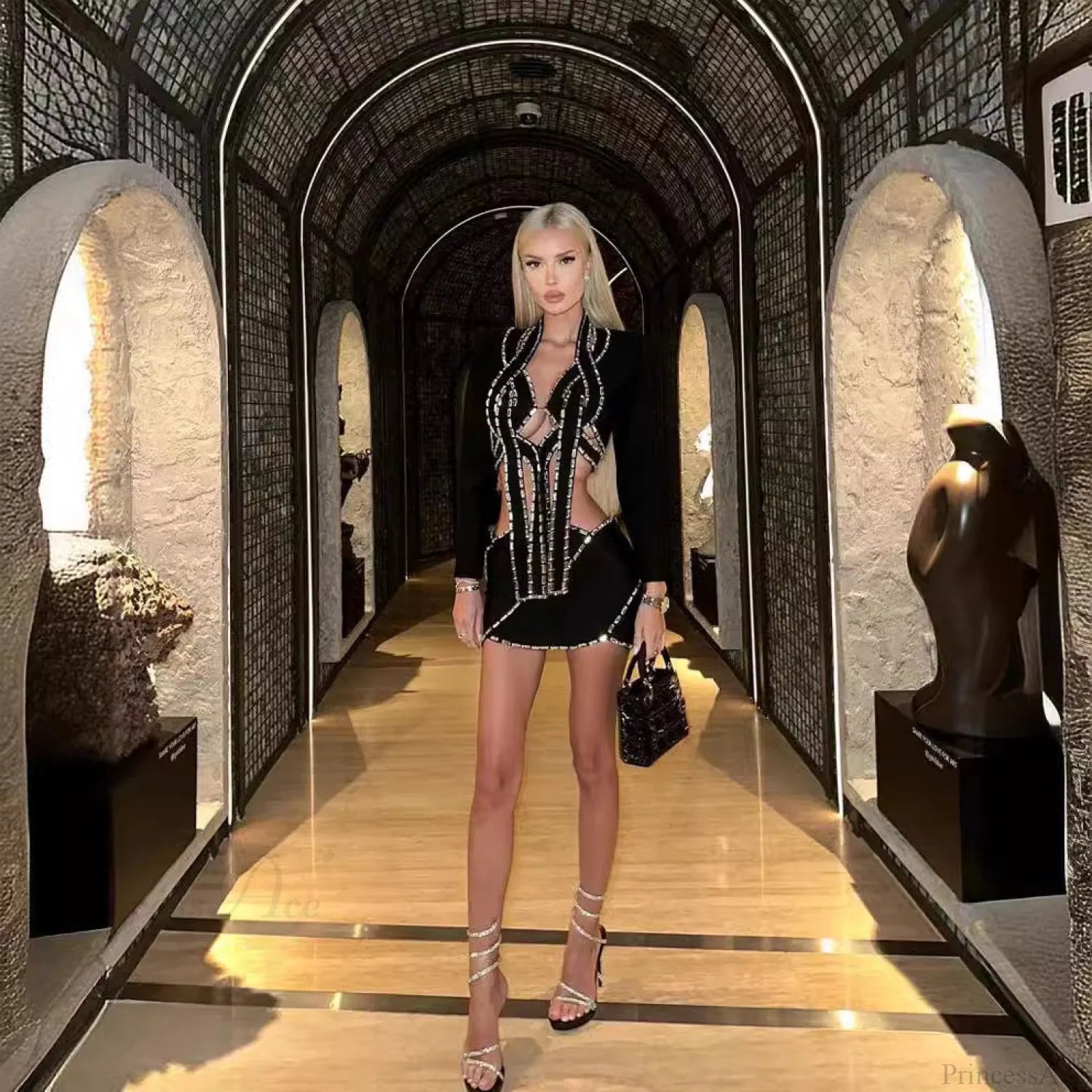 Elegant Slimming Crystal Detail Fish Tail Dress Prom Dress promdress-250223