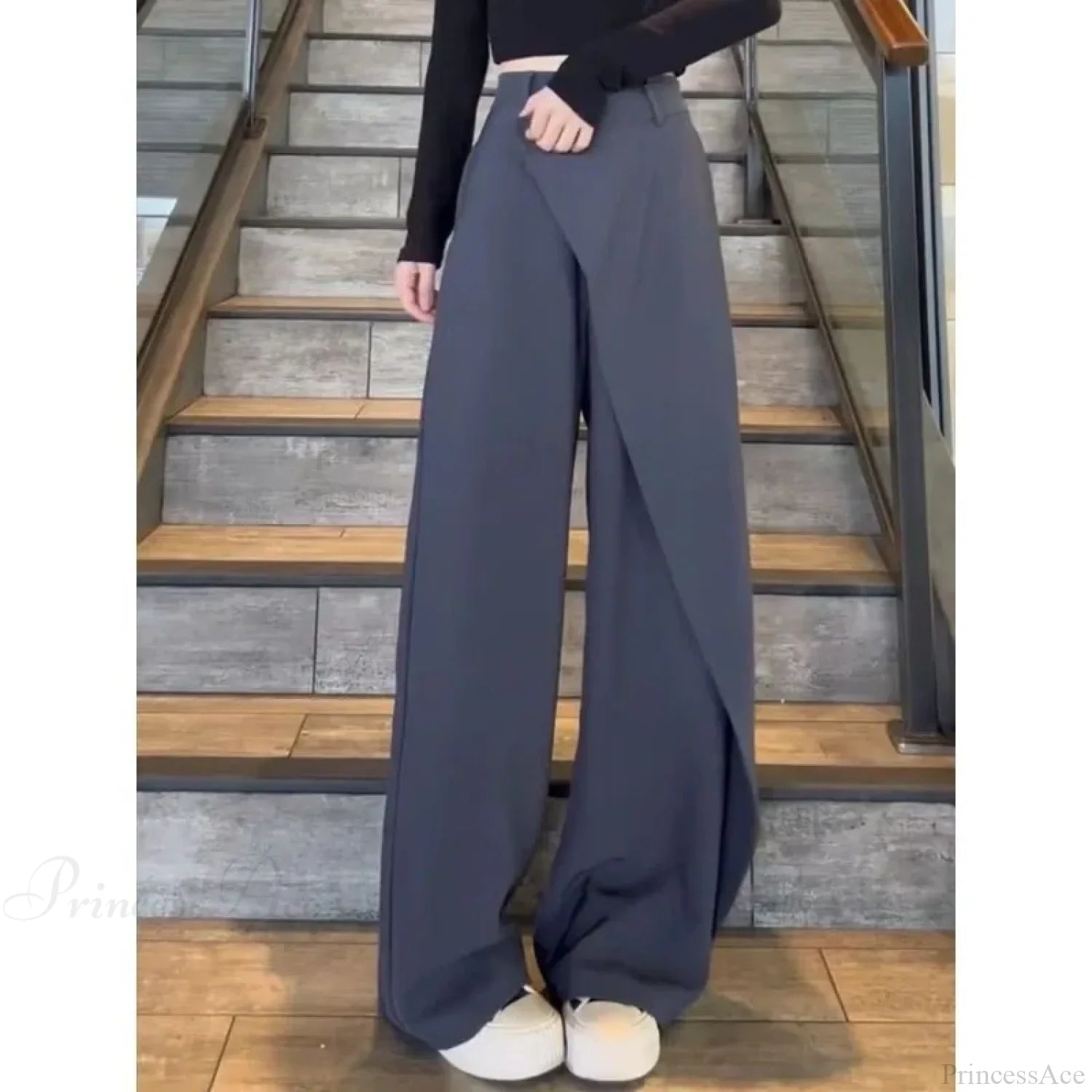 Elegant Vintage Black Suit Pants Women