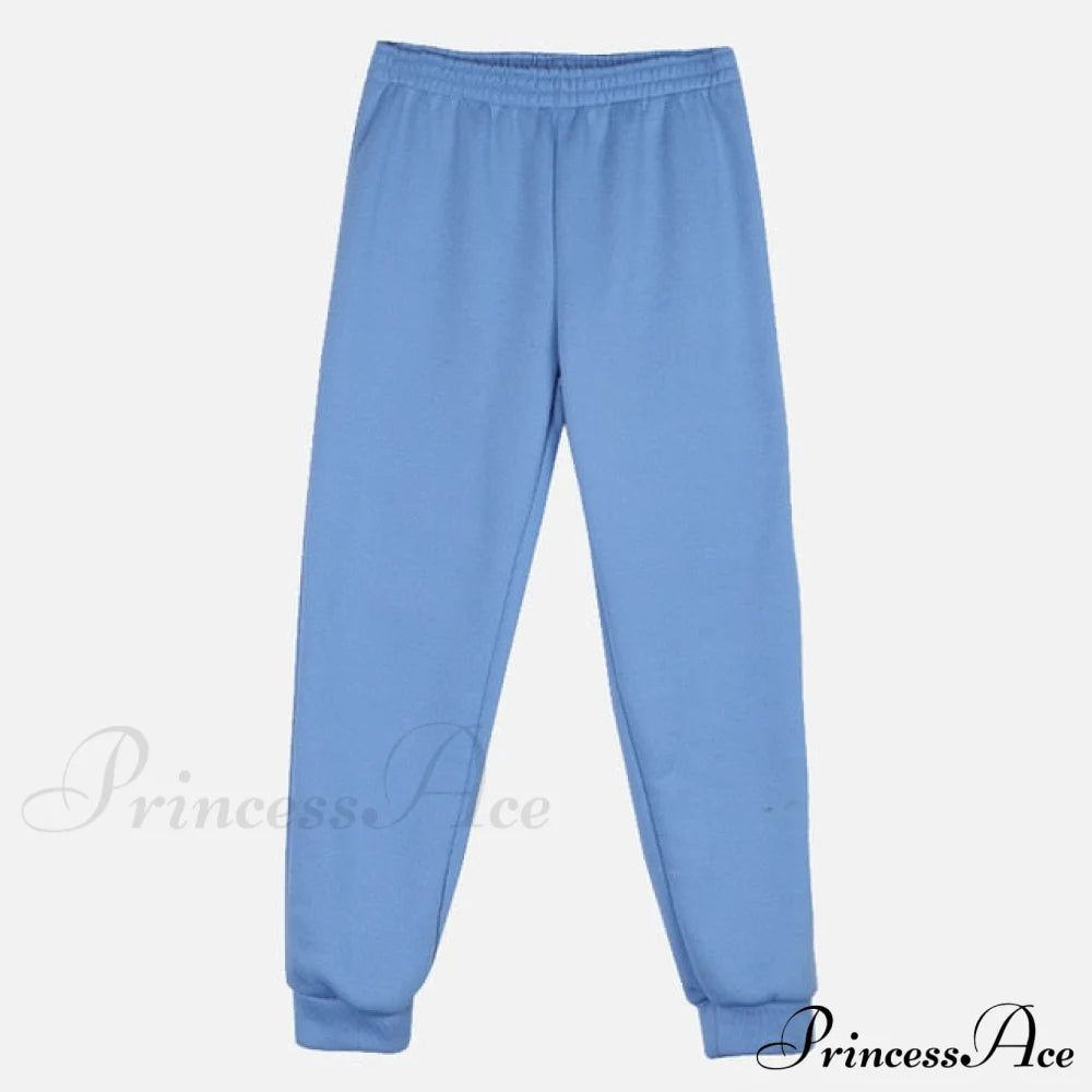 Elegant With Long Sweatshirt Women’s Set And Hoodie Lace-Up Warm Pant Solid Detail