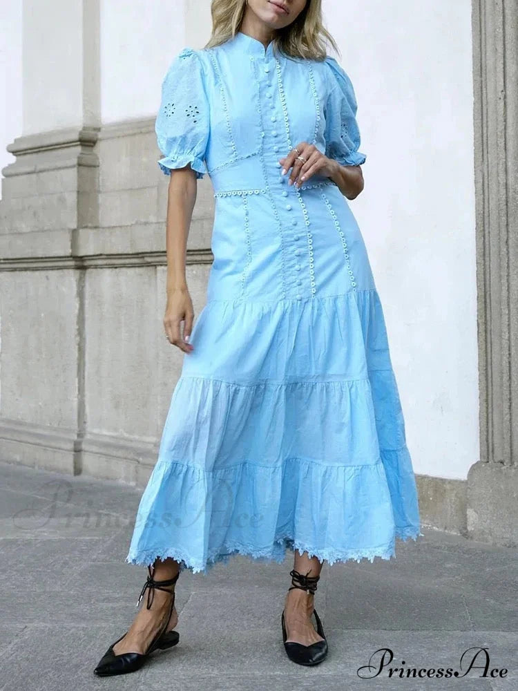 Elizabeta Elegant Maxi Dress L / Blue