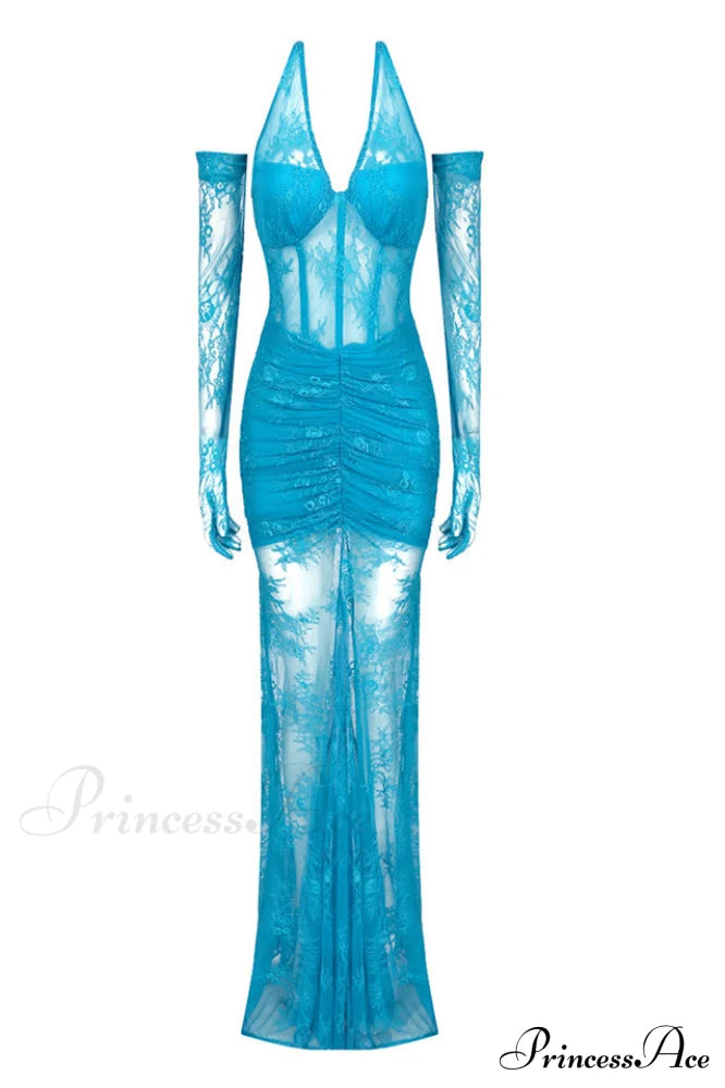 Elsa Halterneck See-through Maxi Dress | Dress In Beauty