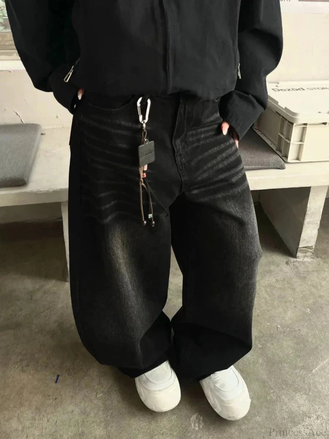 Embroidery Gothic Dark Baggy Pant