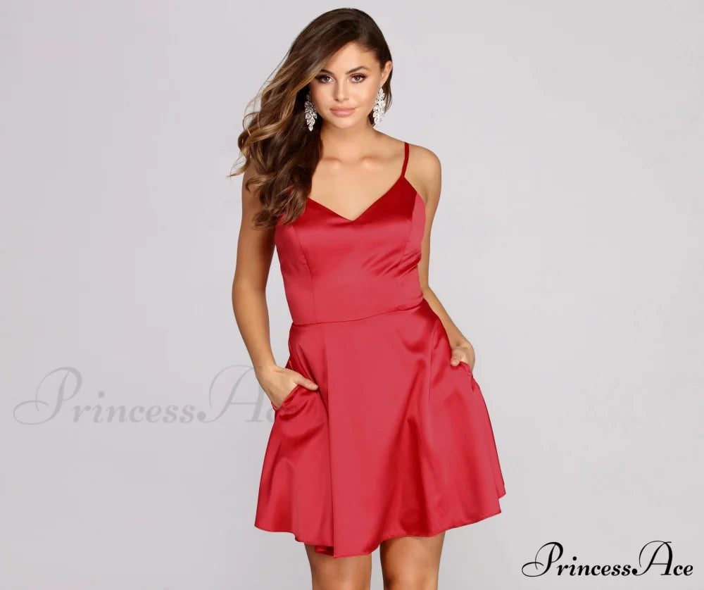Emme Satin Party Dress - Lady Occasions