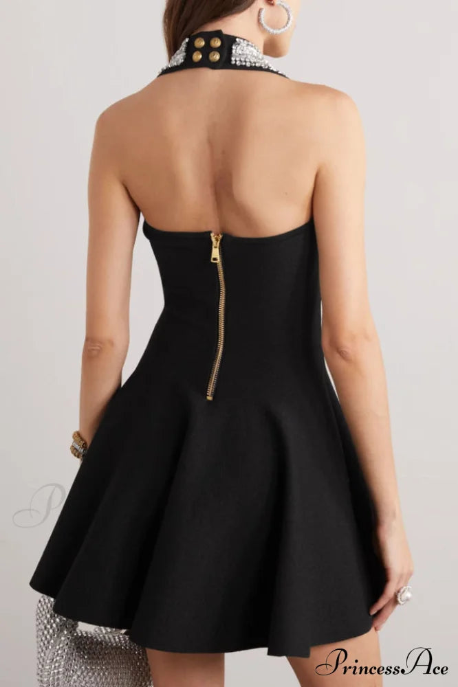 Enya Knit Stylish Backless Mini Dress