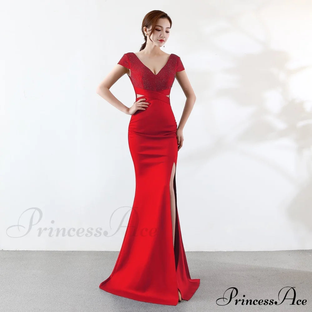 Eremi slim fit long fishtail dress - Lady Occasions