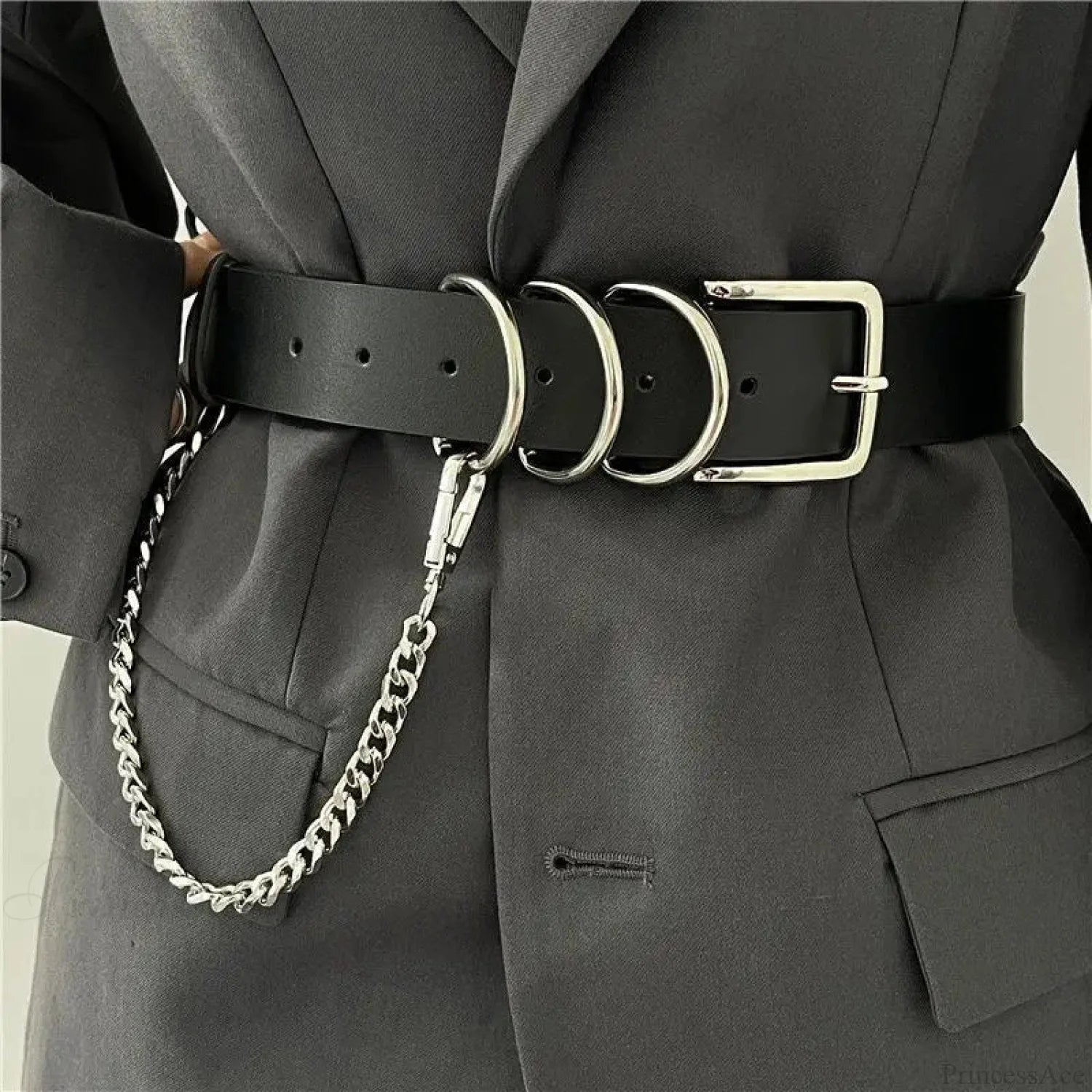 European American Eerie Punk Chain Belt black