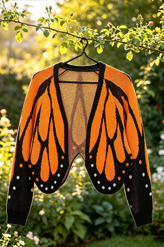 Monarch Butterfly Wing Open Cardigans