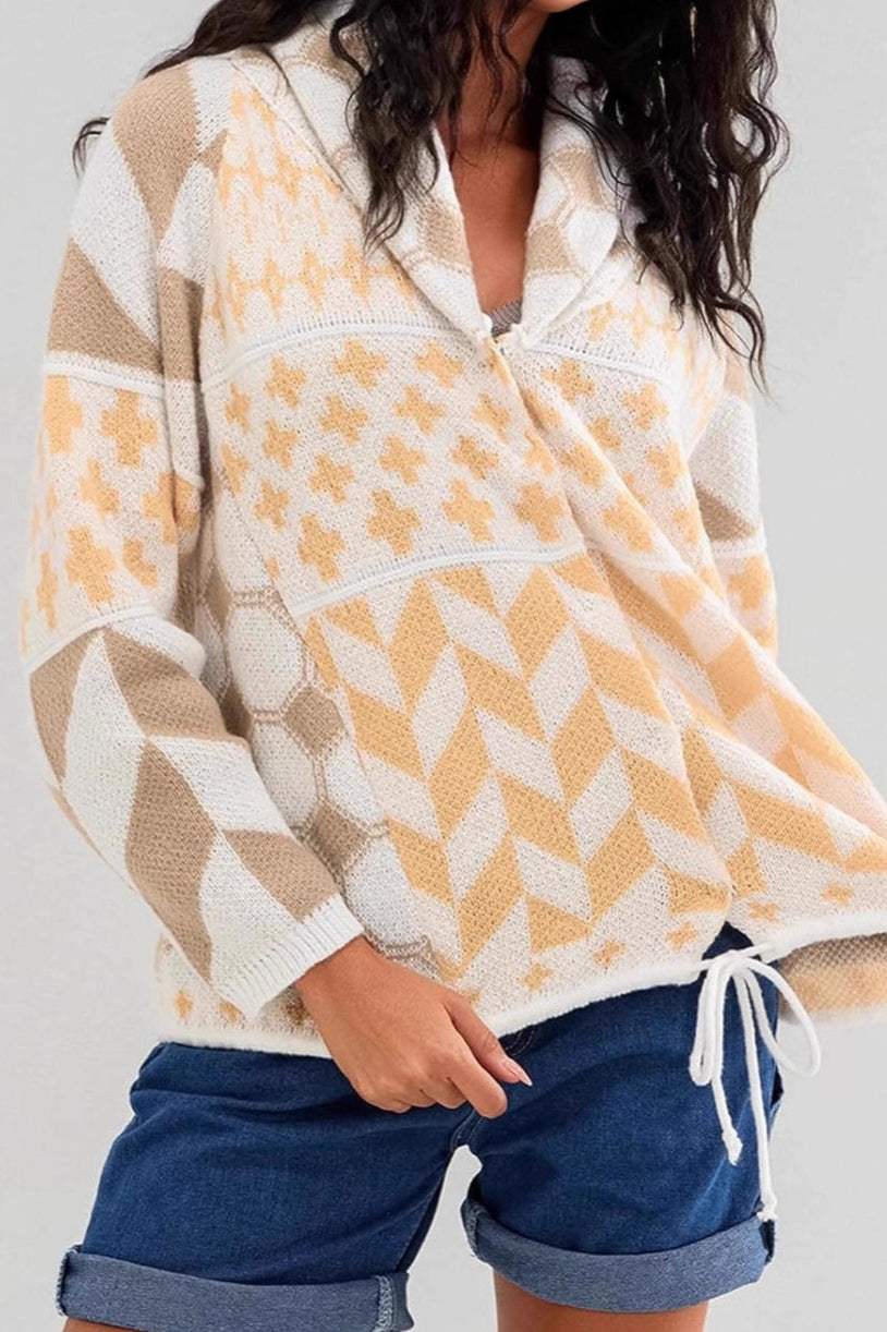 Oversized Soft Yarn Cardigan Yellow / L
