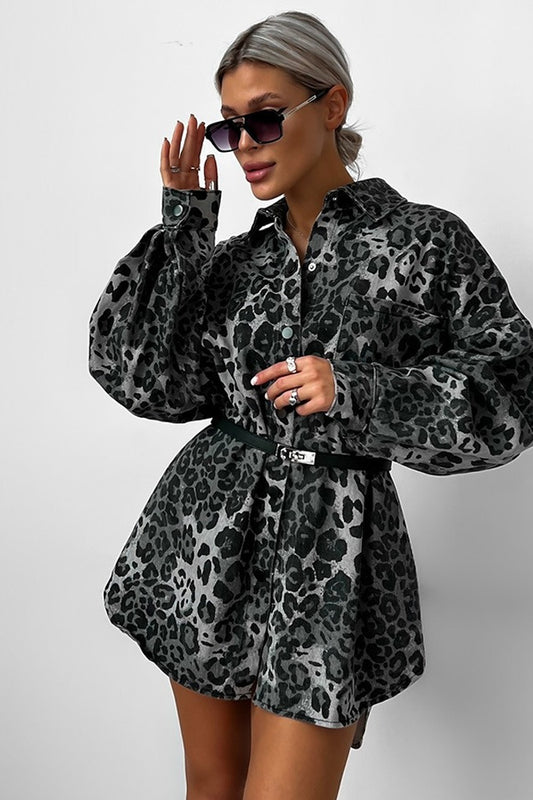 Chemisier décontracté à imprimé léopard vintage d'automne