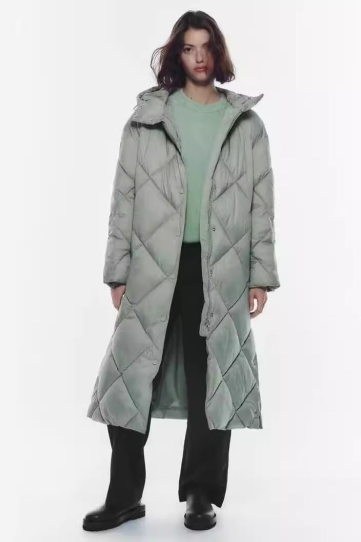 Padded Longline Hooded Puffer Coat coats