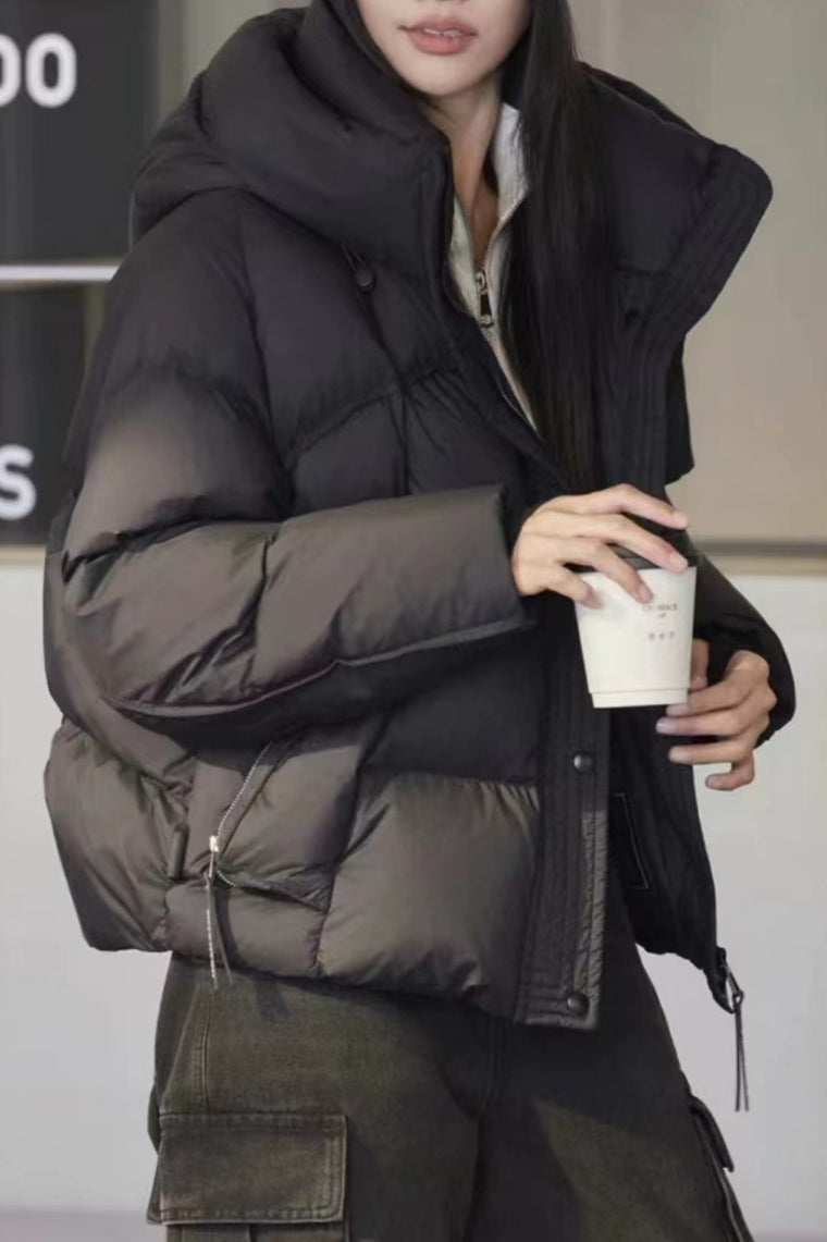 Cropped Hooded Insulated Puffer Jacket