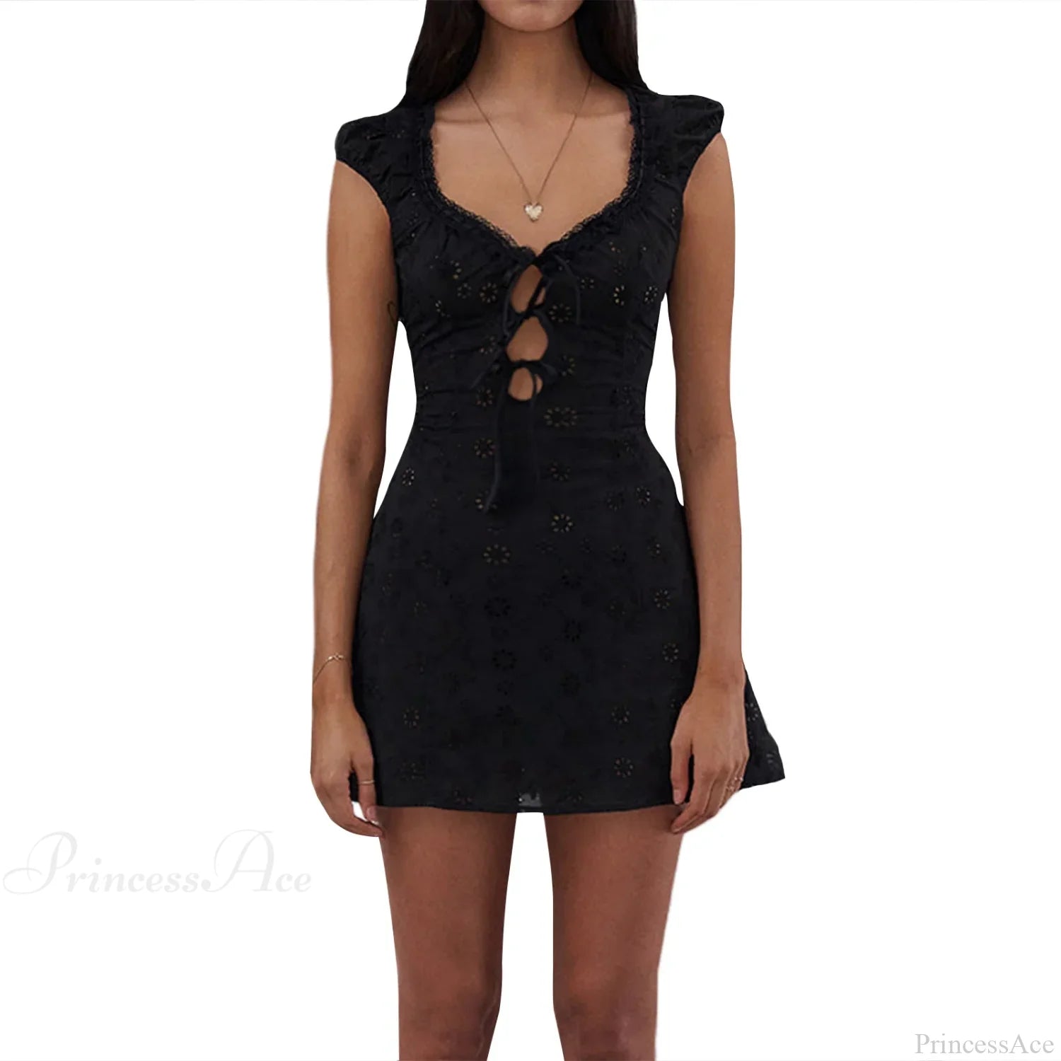 Fairy Spaghetti Strap Mini Dress Black9 / S minidress-250223