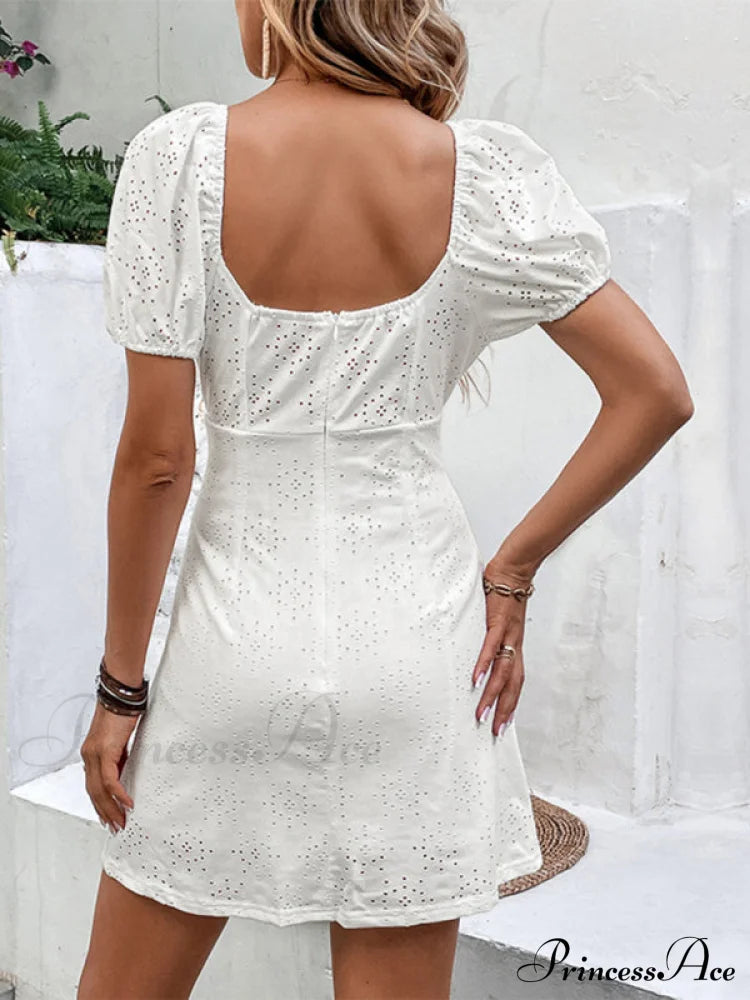 Fairy Vintage White Gown Neck Boxy Backless For Women