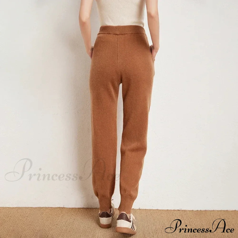 Fall New Solid Wide Pit Stripe Casual Knitted Wide-Legged Streetwear Pants
