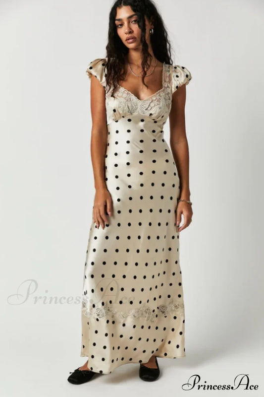 Butterfly Babe Lace Polka Dot Maxi Dress | Dress In Beauty