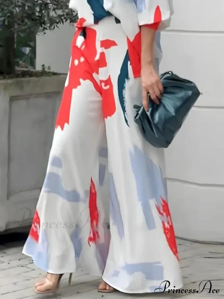 Fashion Daily 3/4 Graphic - V Length Set & Casual Fit Design Arm Regular Blouse Spring White Neck