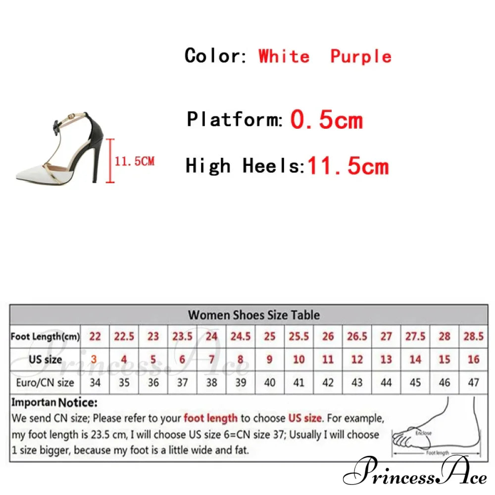 Fashion Design Bowknot Ankle Strap Women Pumps Pointed Toe High Heels Wedding Banquet Shoes Sandals