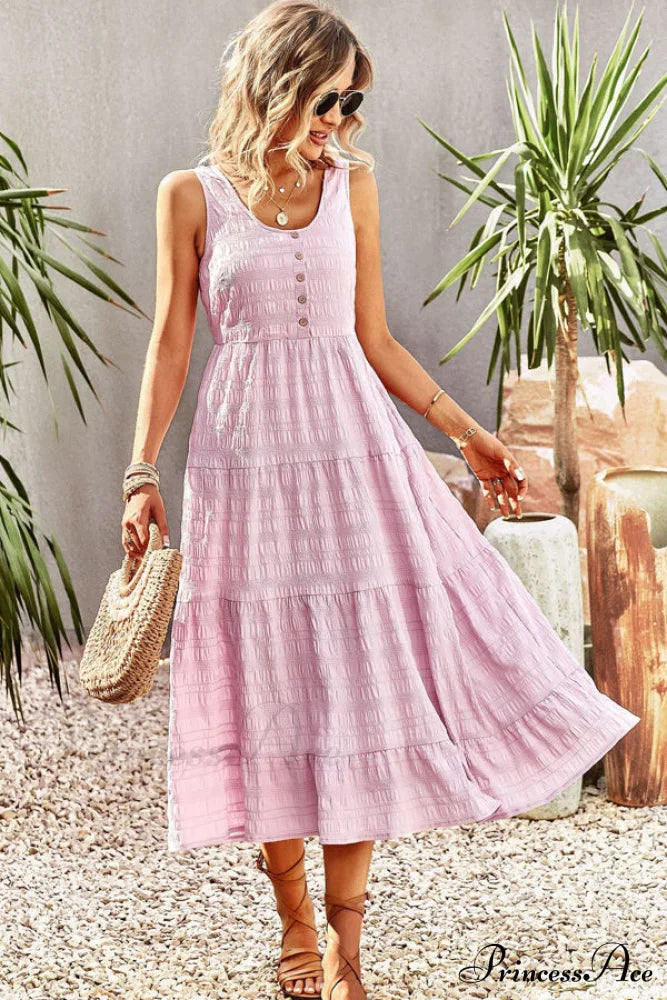 Fashion Floral Print V Modern Neck Button Mini Dress