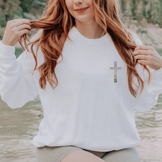 Fashion Individuality Cross Duplex Trend Art Jesuits Christmas Hoodie White / S Hoodies-L