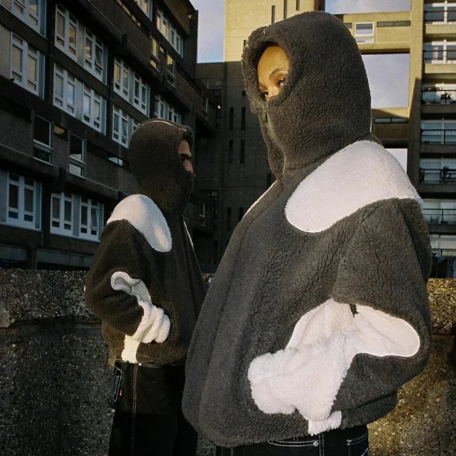 Fashion Oversized Coat Hoodie black / S