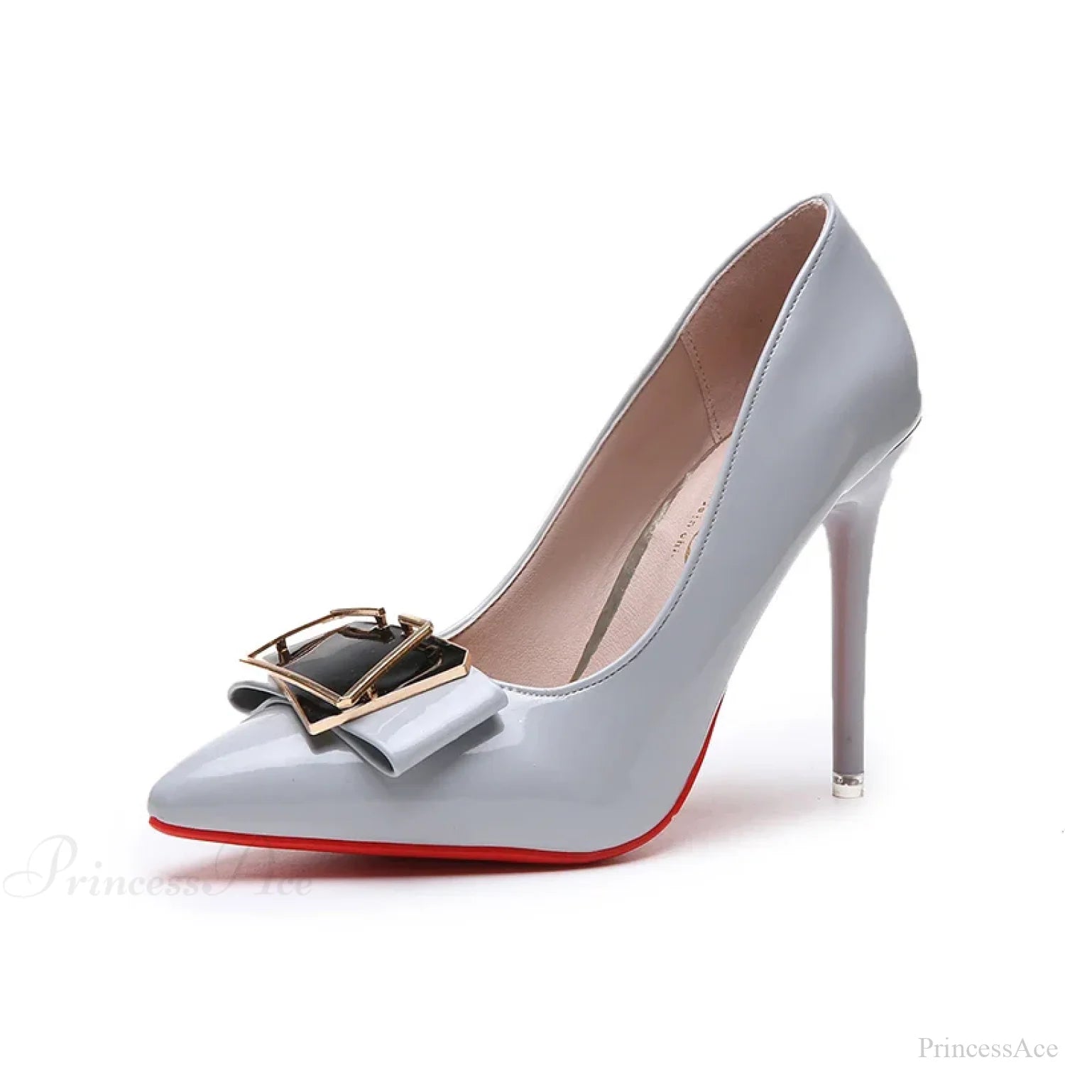 Fashion Sexy Pointed Toe Shallow Mouth Red Bottom High Heels Office Black Plus Size Heel Blue / 34