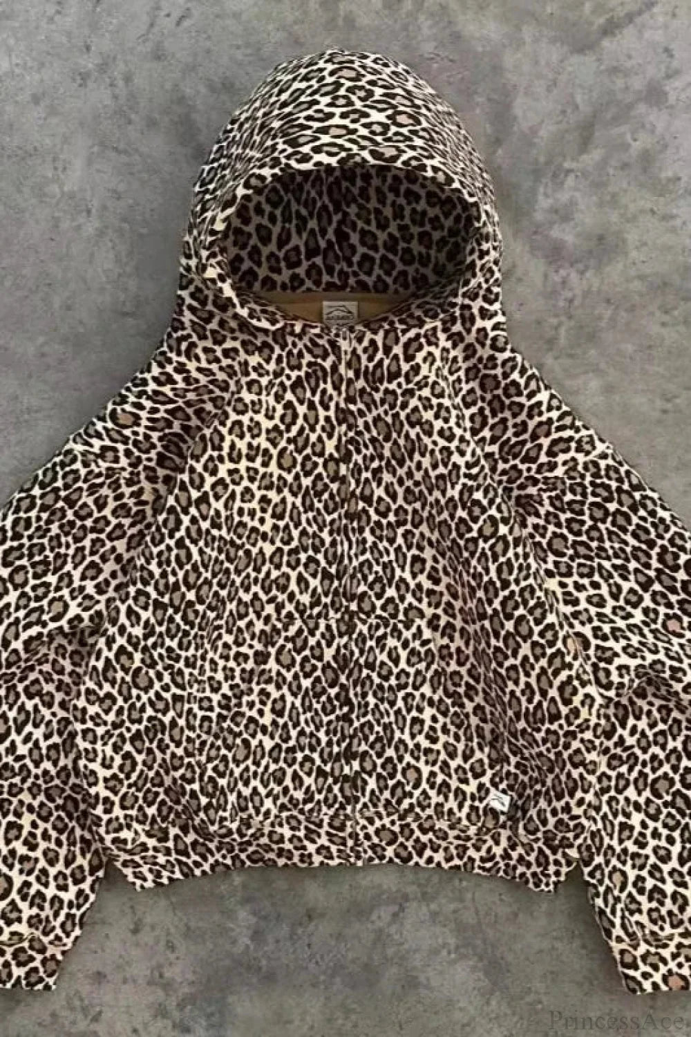 Fashion Trend Fleece Padded Zipper Hoodie Brown / M