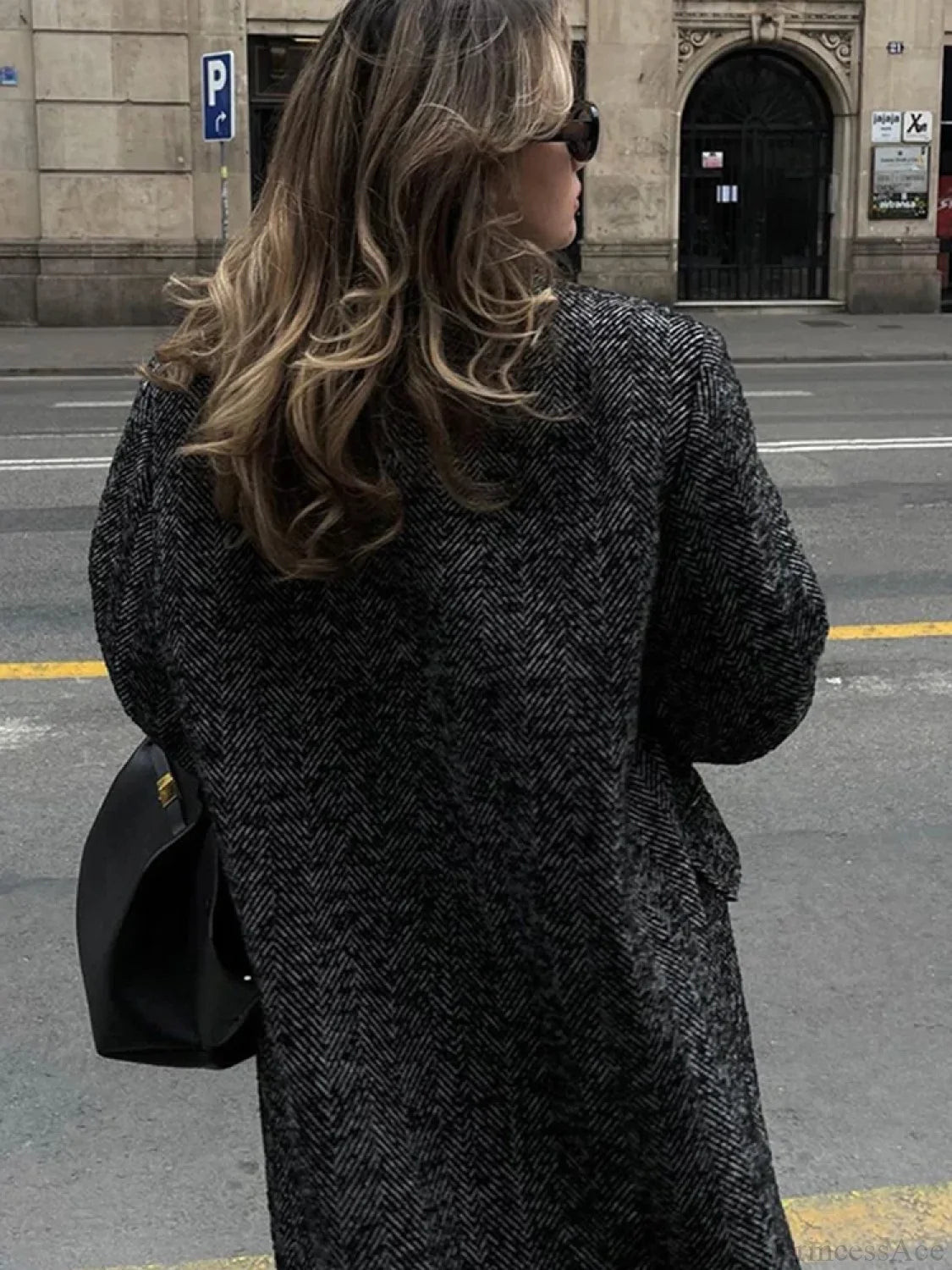 Faux Fur Lace-Up Patchwork Overcoat