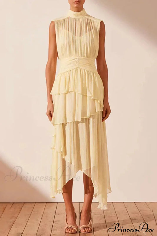 Faye Sleeveless Ruched Midi Dress | Dress In Beauty