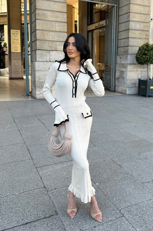 Robe longue moulante élégante en tricot