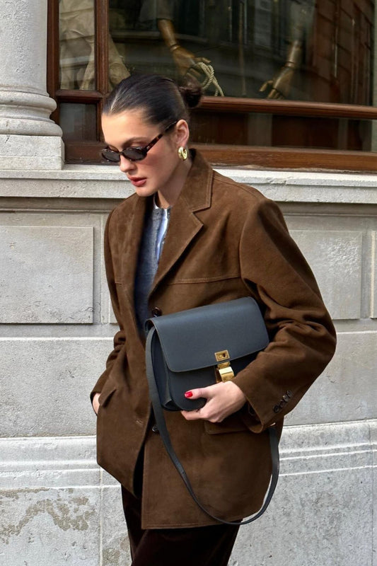 Casual Suede Finish Longline Jacket