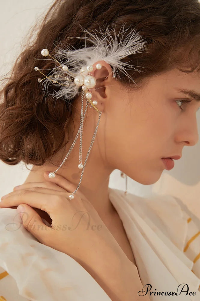 Feather Elegant Tassel Earrings