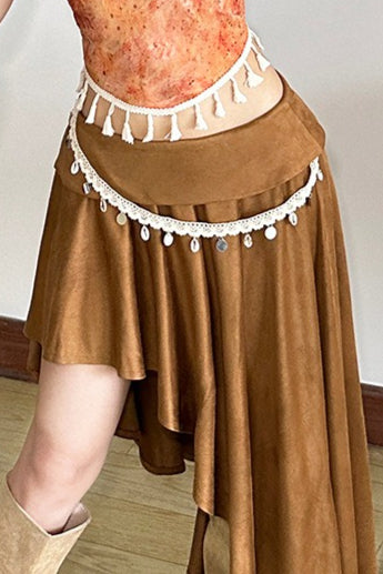 Jupe slim asymétrique imprimée